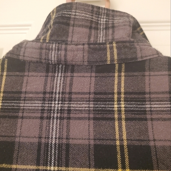 STREETWEAR SOCIETY PLAID BUTTON DOWN SHIRT GRAY OVERSIZED COTTON WOMENS SMALL - Picture 9 of 10